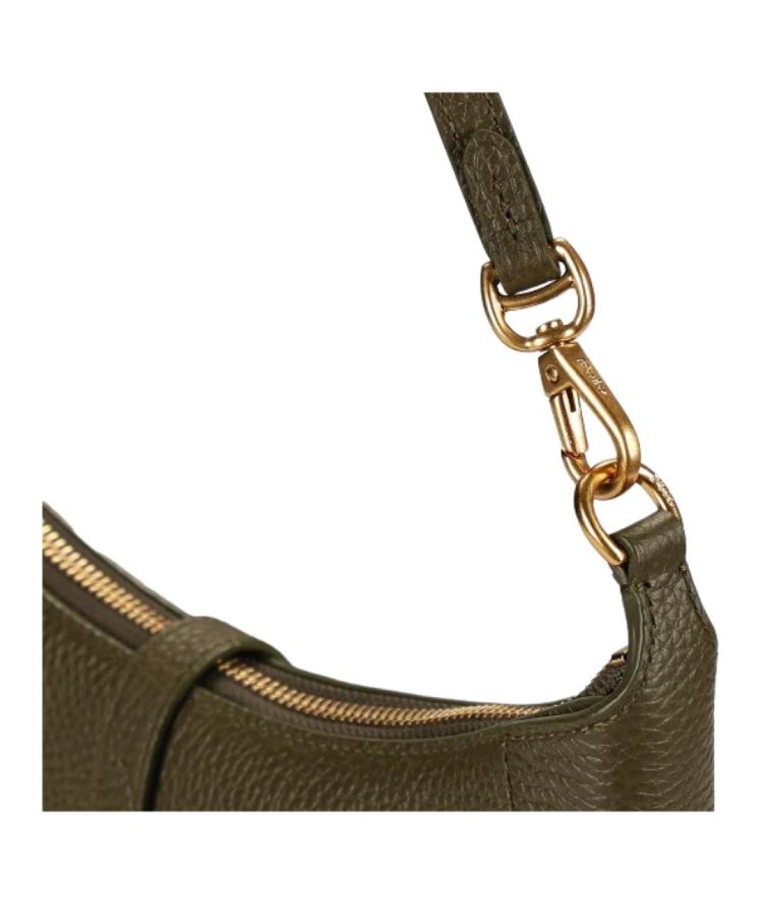 POLO RALPH LAUREN Хаки кожаная сумка через плечо, фото 5