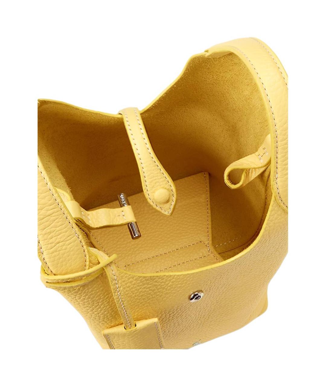POLO RALPH LAUREN Желтая кожаная сумка через плечо, фото 4