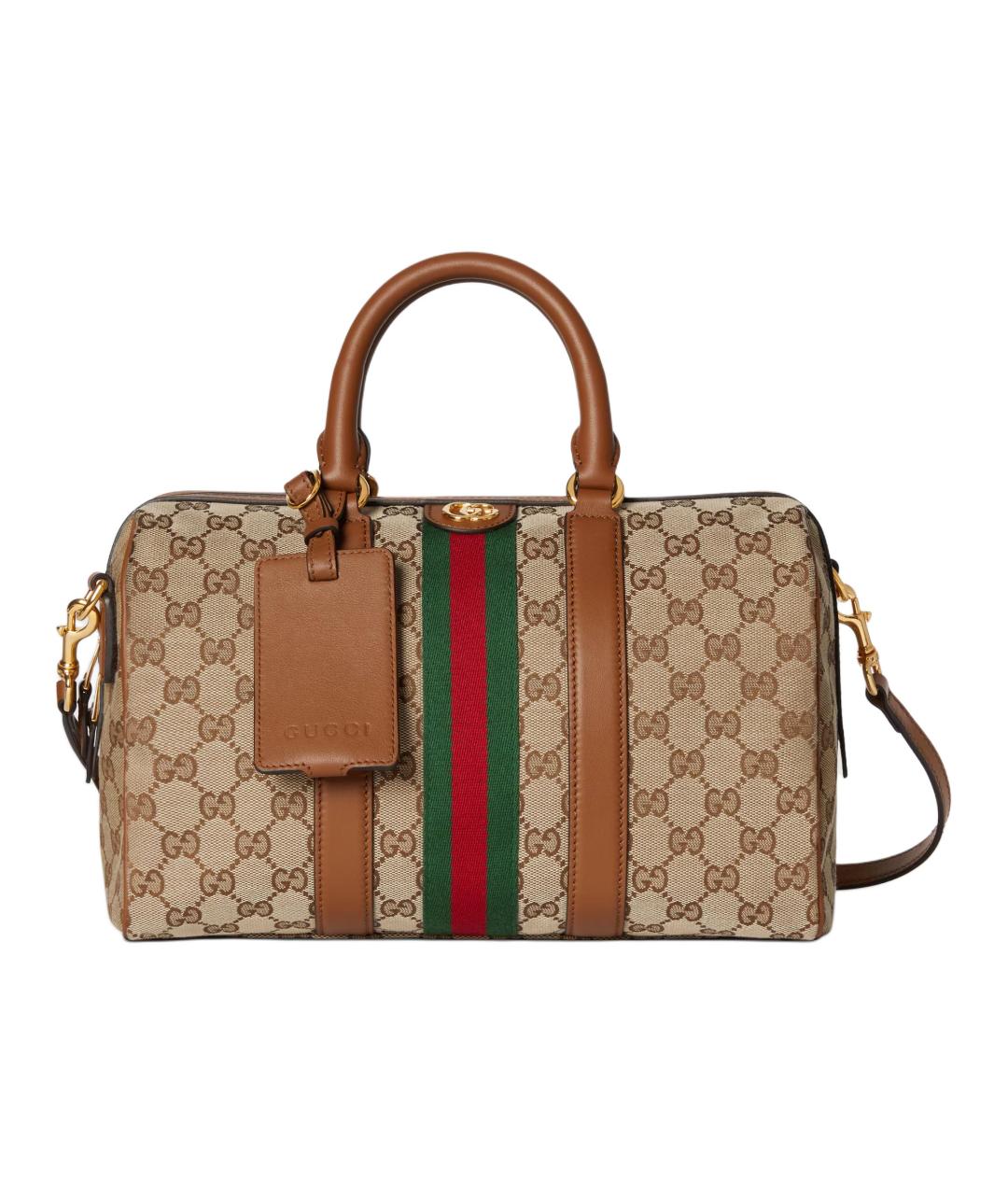 GUCCI Коричневая сумка через плечо из канвы, фото 1