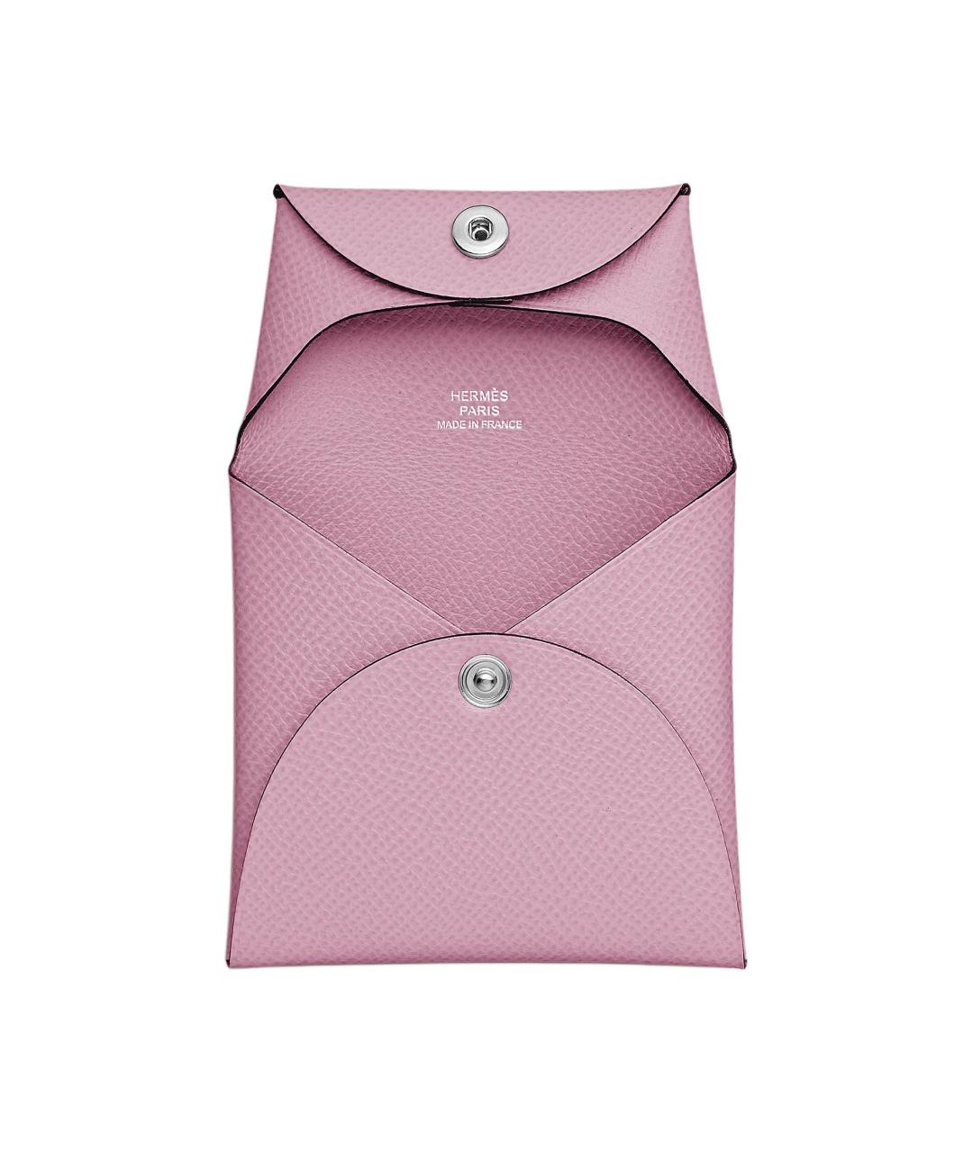 HERMES Розовый кожаный кошелек, фото 2