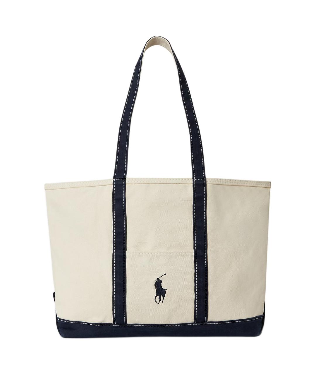 POLO RALPH LAUREN Бежевая хлопковая сумка на плечо, фото 1