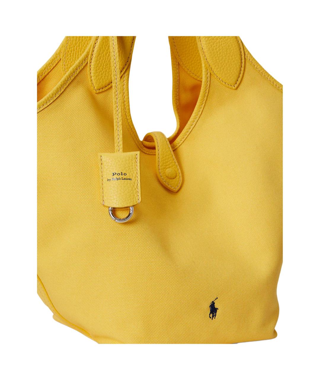POLO RALPH LAUREN Желтая хлопковая сумка через плечо, фото 4