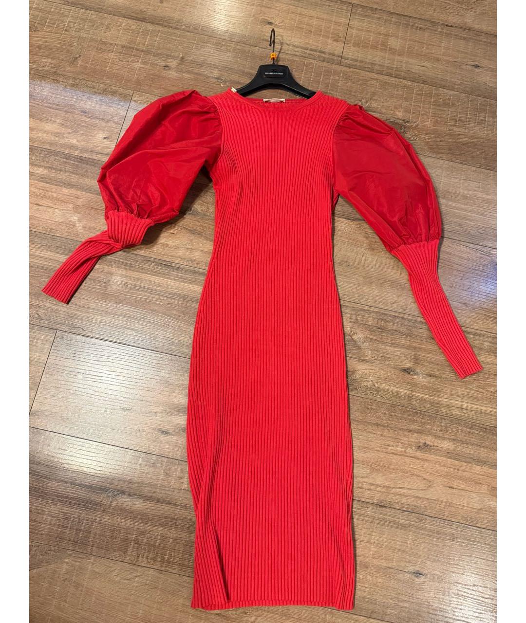 ELISABETTA FRANCHI Красное вискозное повседневное платье, фото 7