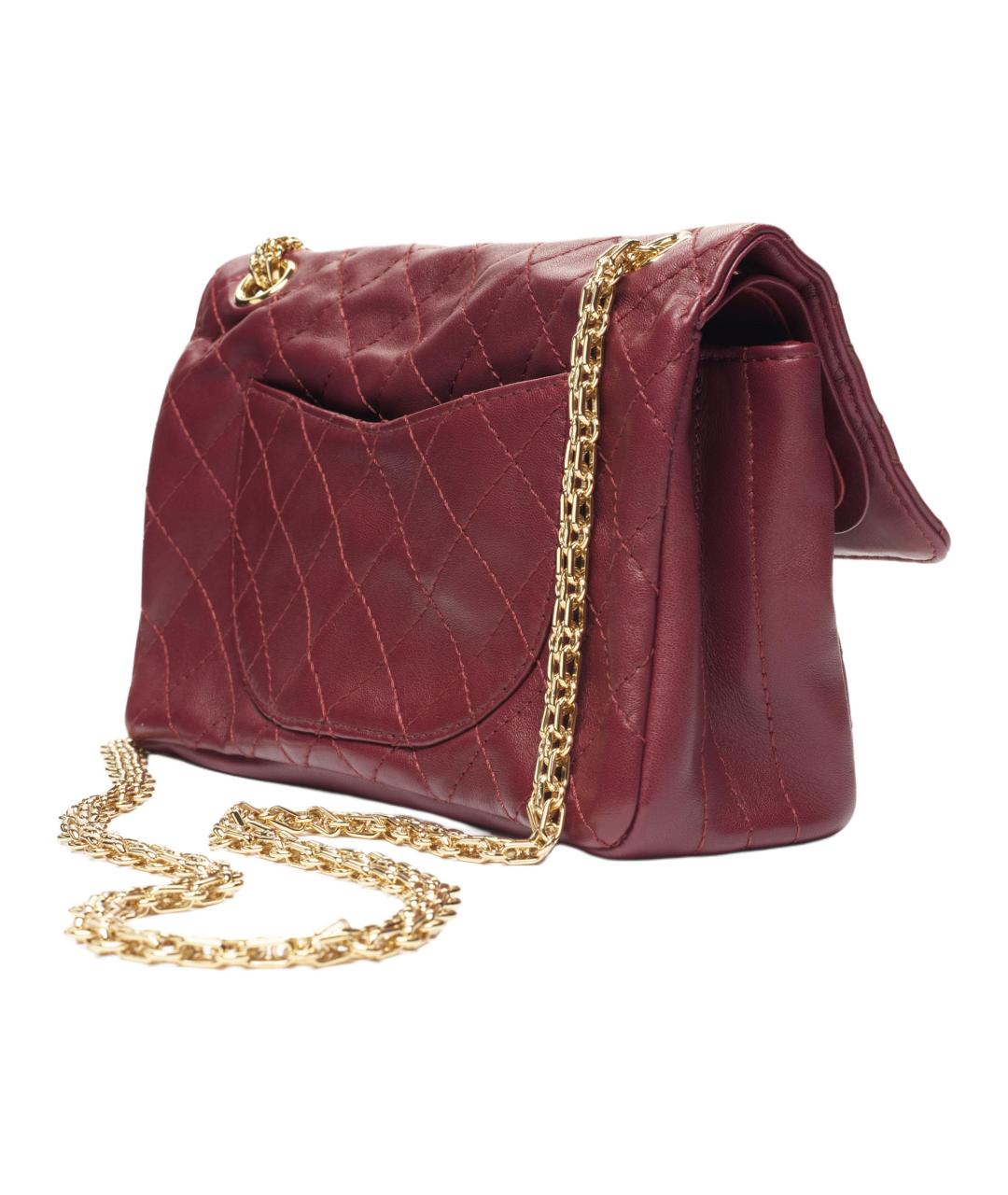CHANEL Бордовая кожаная сумка через плечо, фото 4