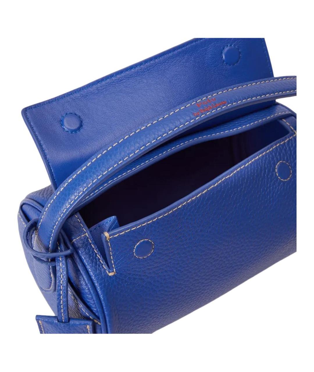 POLO RALPH LAUREN Синяя кожаная сумка через плечо, фото 4