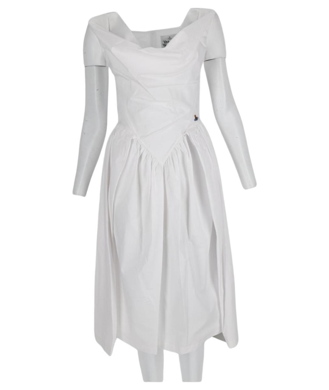 VIVIENNE WESTWOOD Белое хлопковое повседневное платье, фото 3