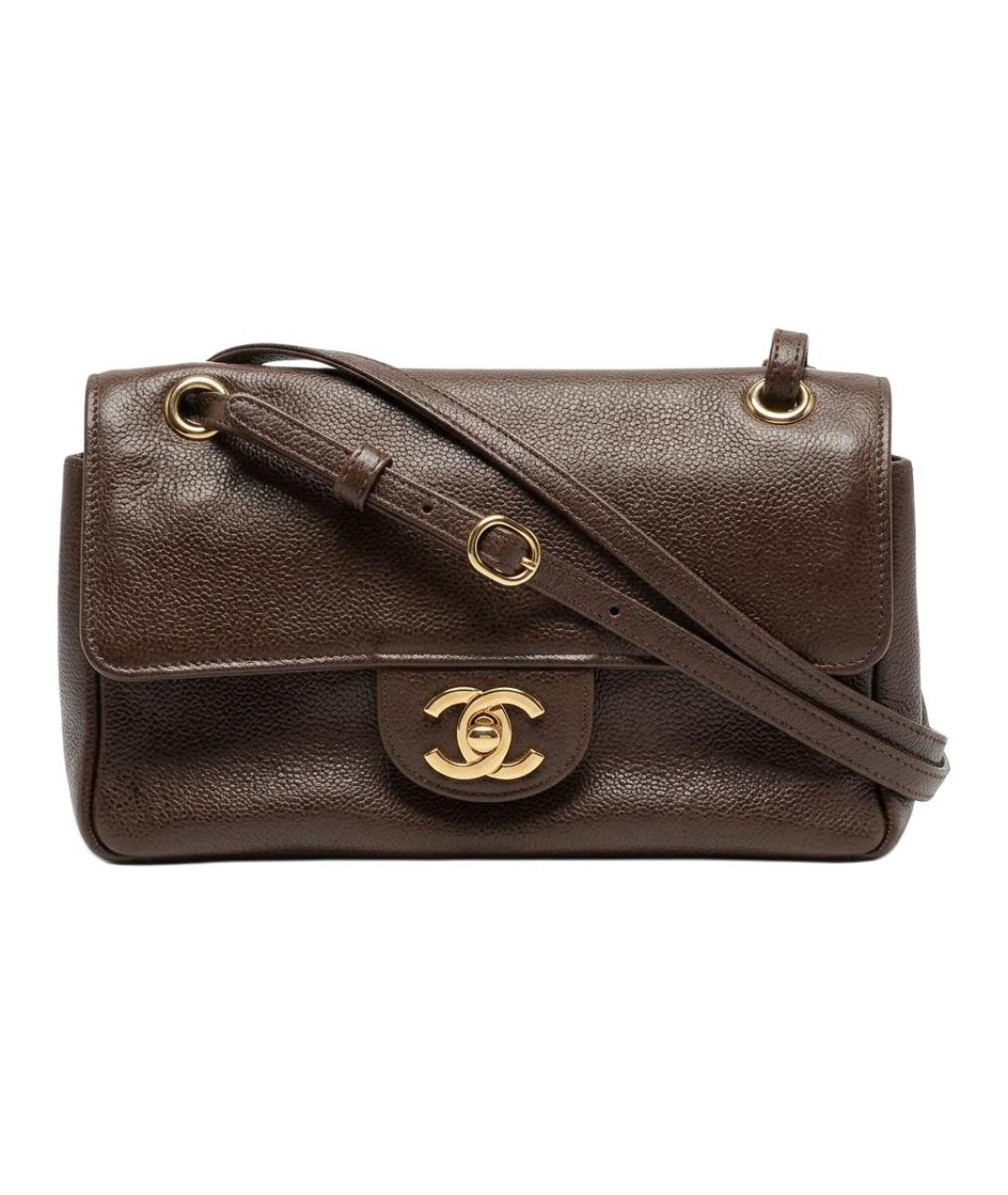 CHANEL Коричневая кожаная сумка через плечо, фото 1