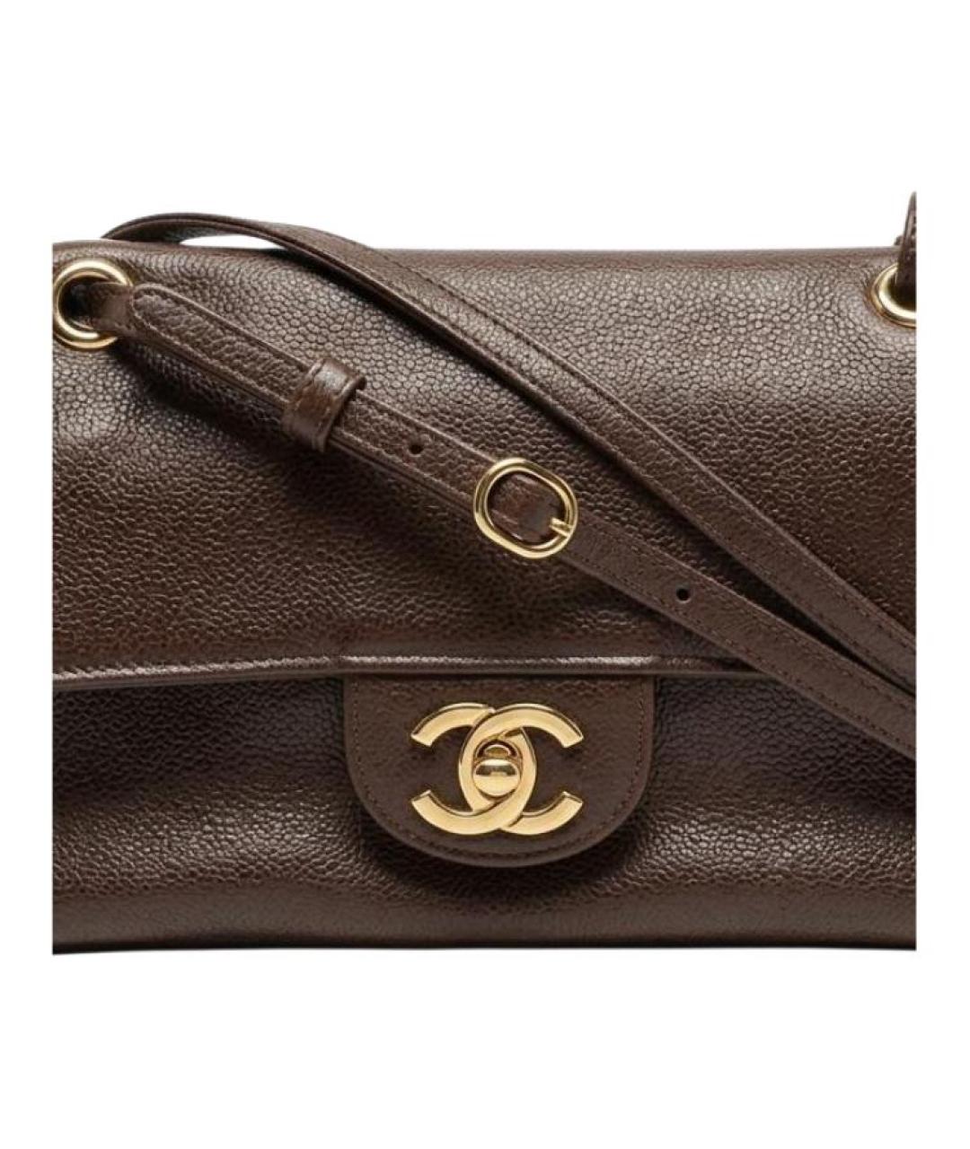 CHANEL Коричневая кожаная сумка через плечо, фото 2