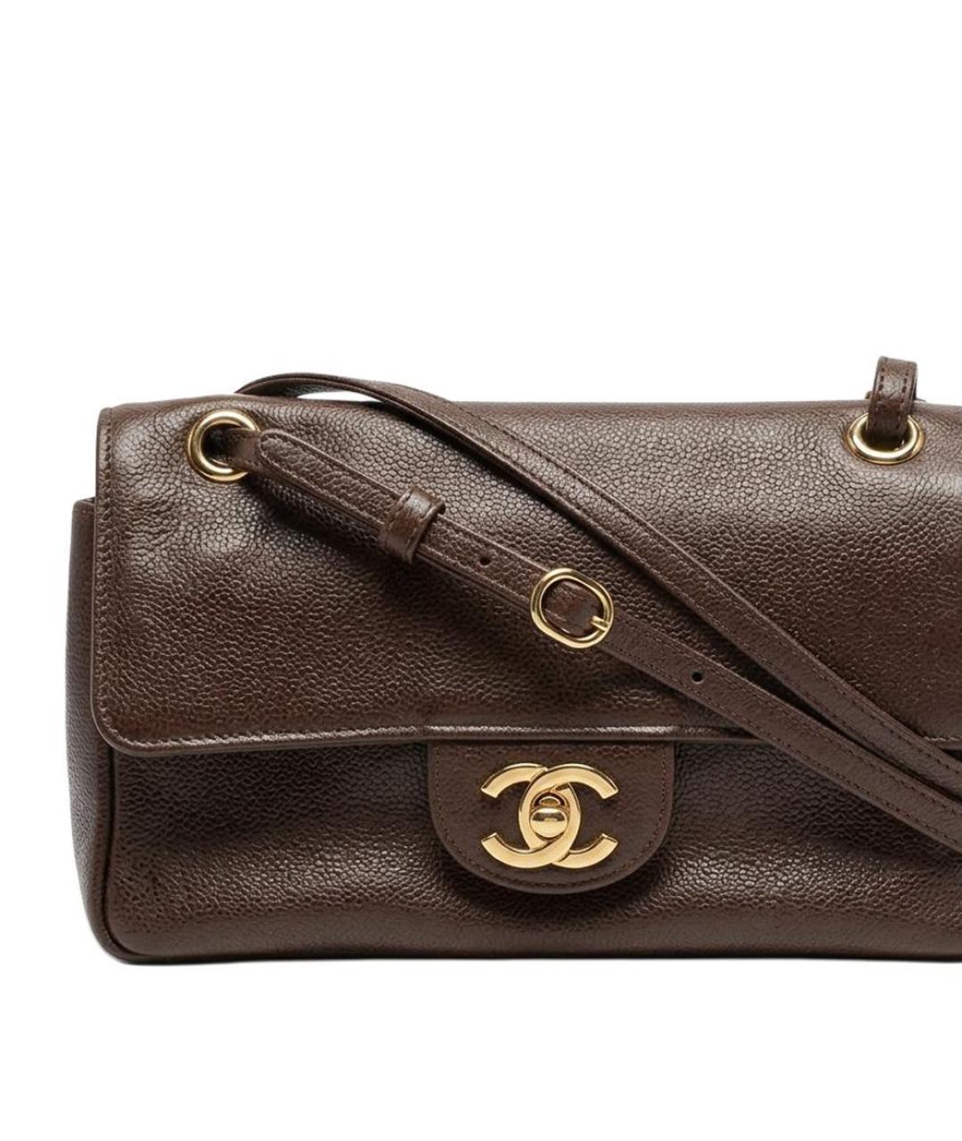 CHANEL Коричневая кожаная сумка через плечо, фото 3