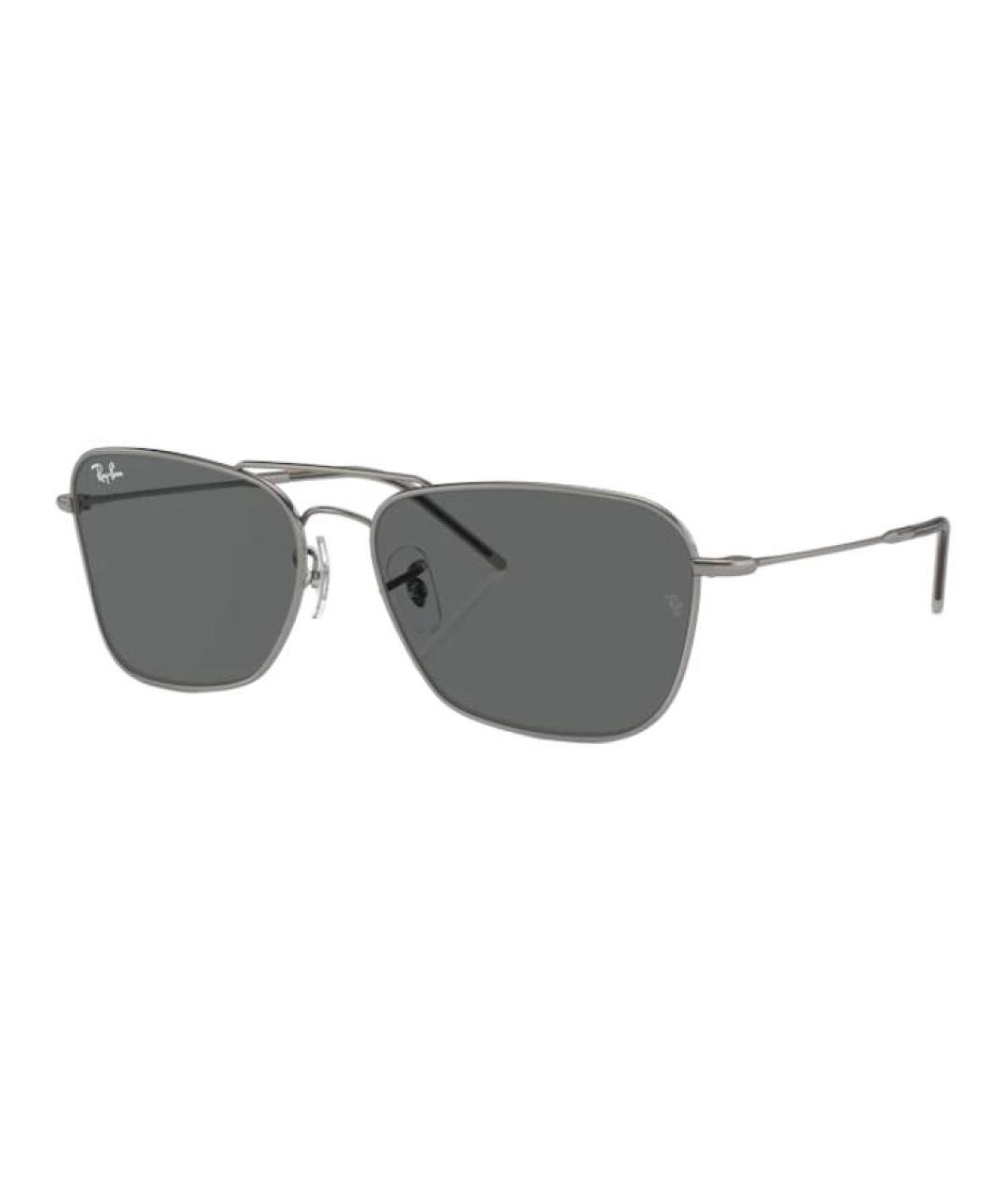 RAY BAN Серые металлические солнцезащитные очки, фото 1