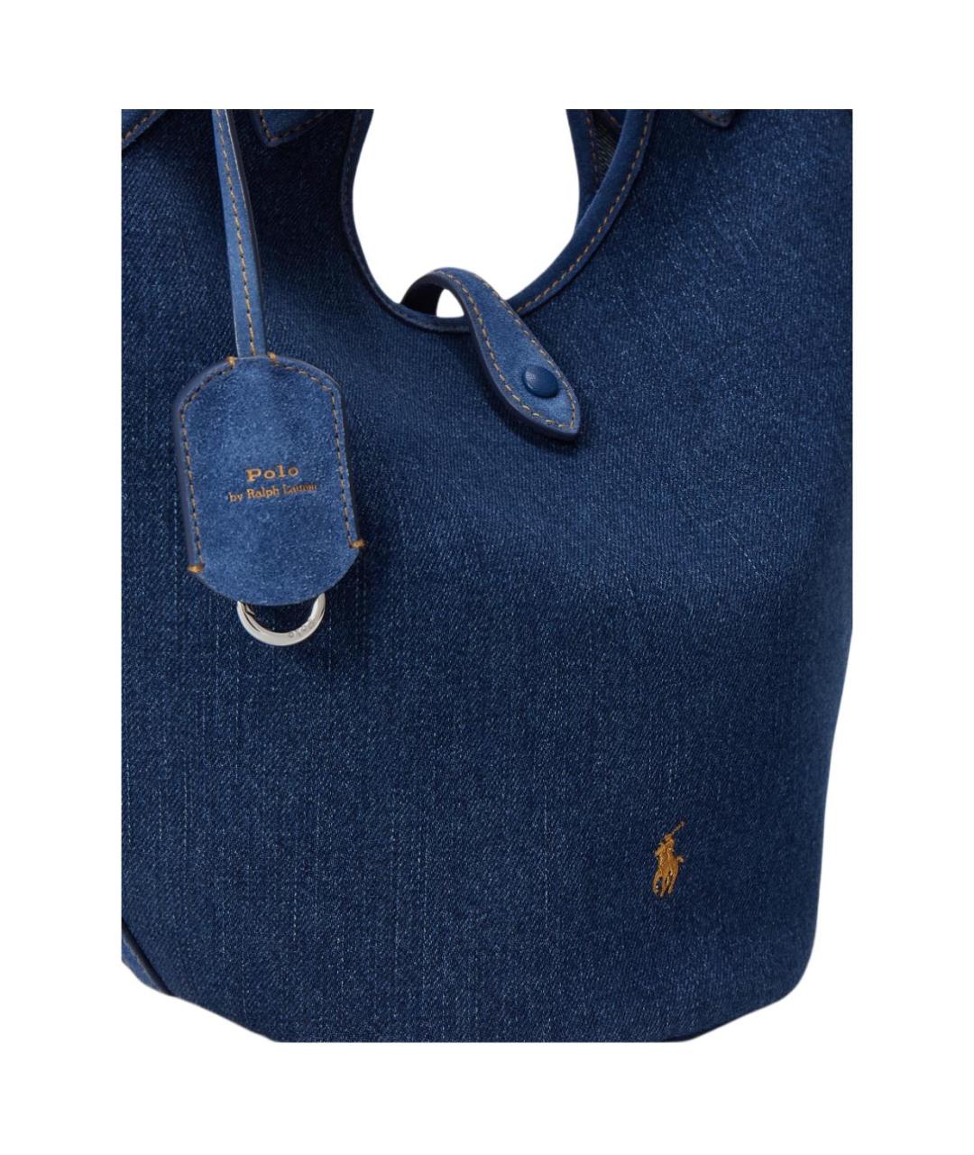 POLO RALPH LAUREN Синяя деним сумка через плечо, фото 4