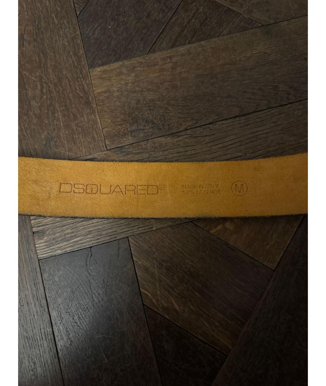 DSQUARED2 Коричневый кожаный ремень, фото 3