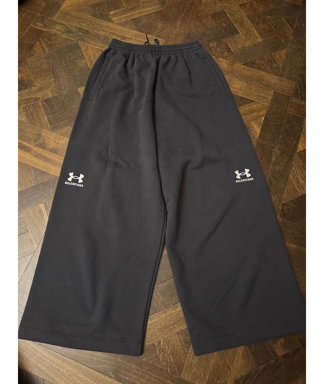 BALENCIAGA Темно-синие хлопковые повседневные брюки, фото 4