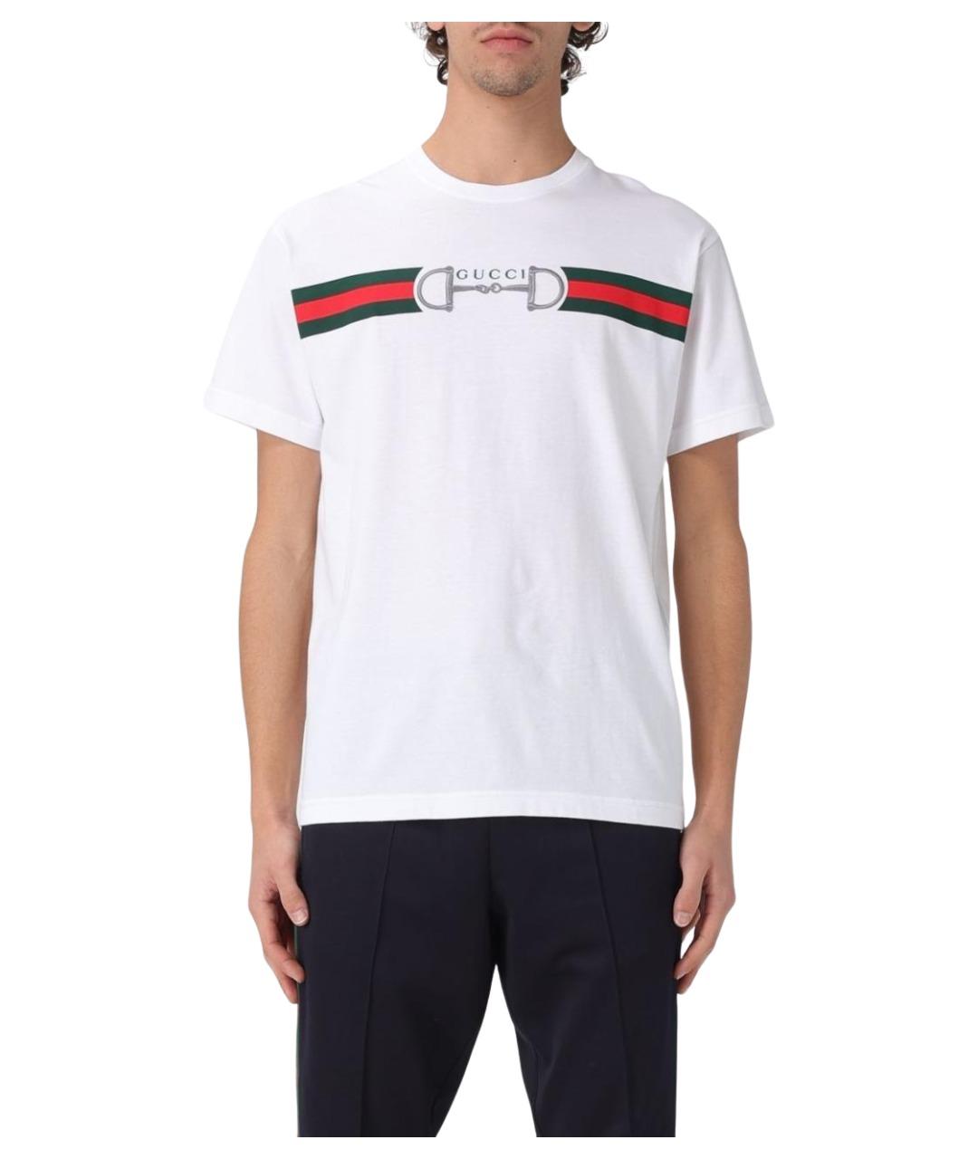 GUCCI Белая хлопковая футболка, фото 1