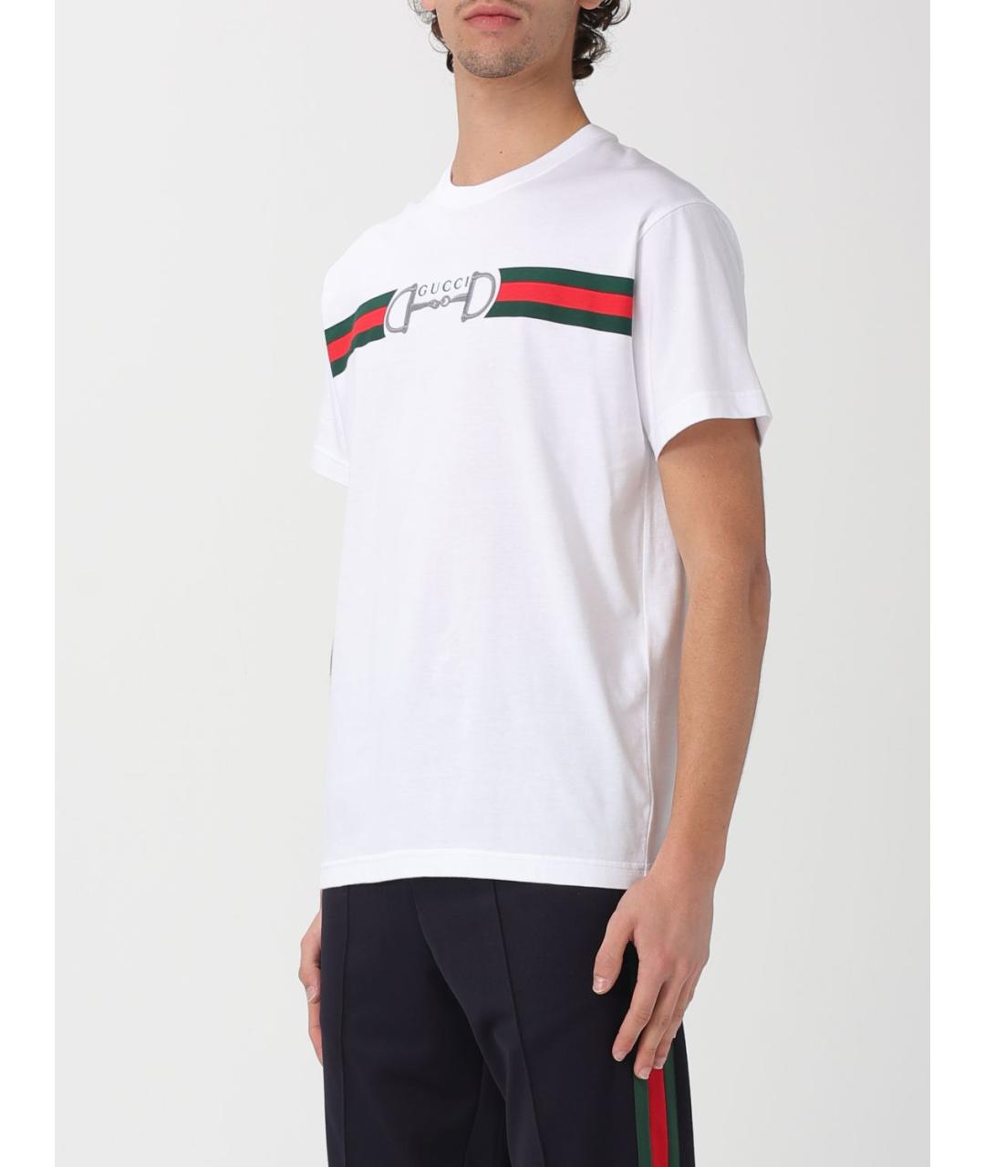 GUCCI Белая хлопковая футболка, фото 4