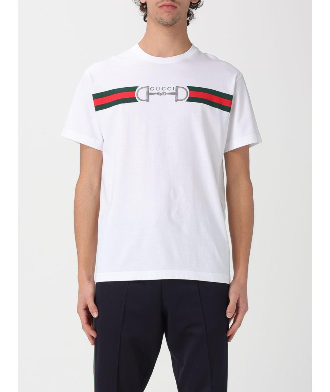 GUCCI Белая хлопковая футболка, фото 6