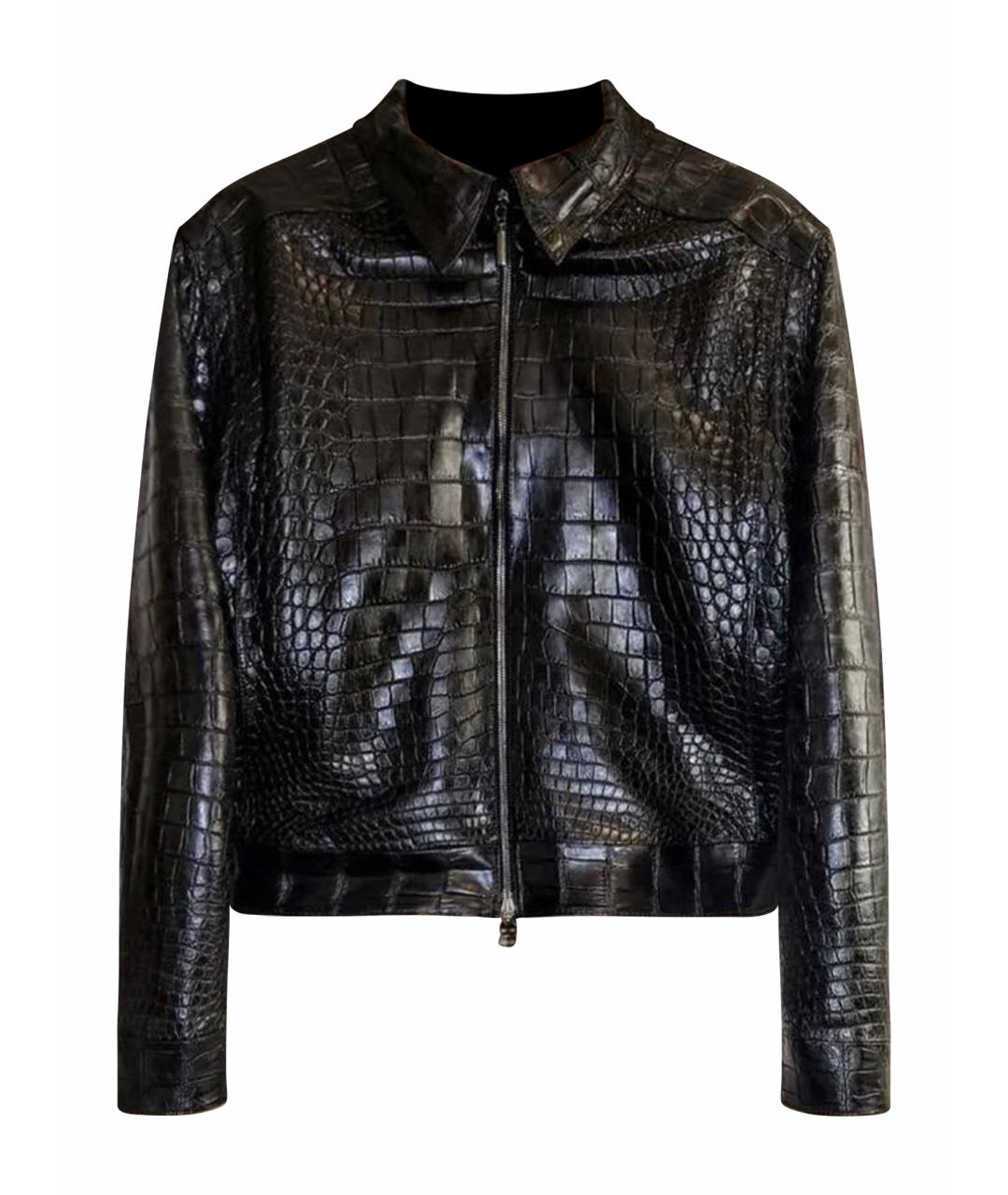 BRIONI Черная куртка из кожи крокодила, фото 1