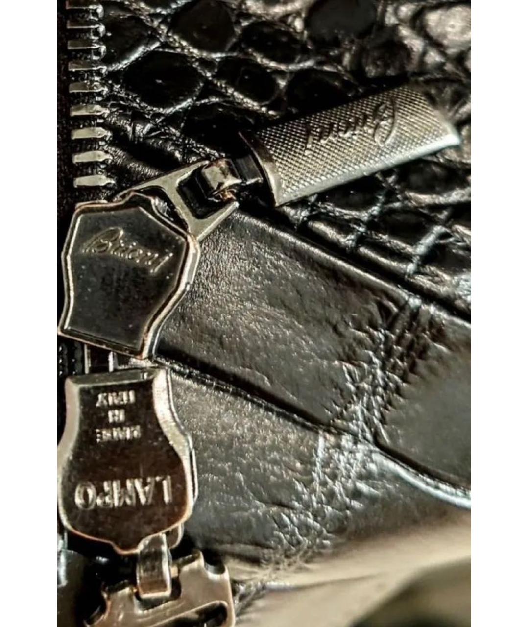 BRIONI Черная куртка из кожи крокодила, фото 4