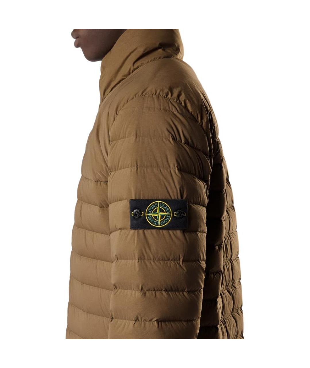 STONE ISLAND Зеленый пуховик, фото 3