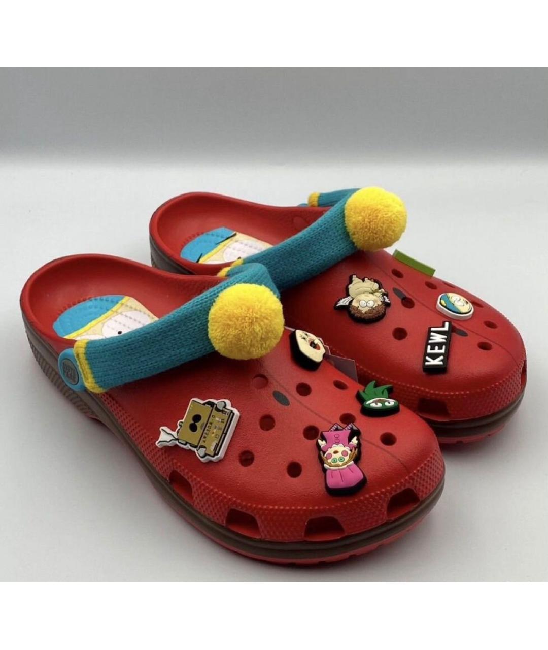 CROCS Красные шлепанцы, фото 2
