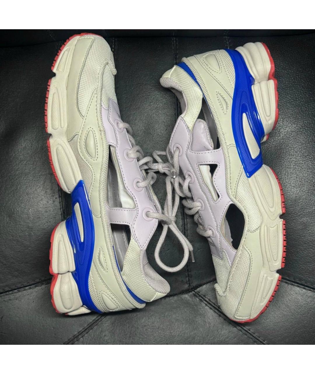 ADIDAS X RAF SIMONS Бежевые текстильные низкие кроссовки / кеды, фото 4