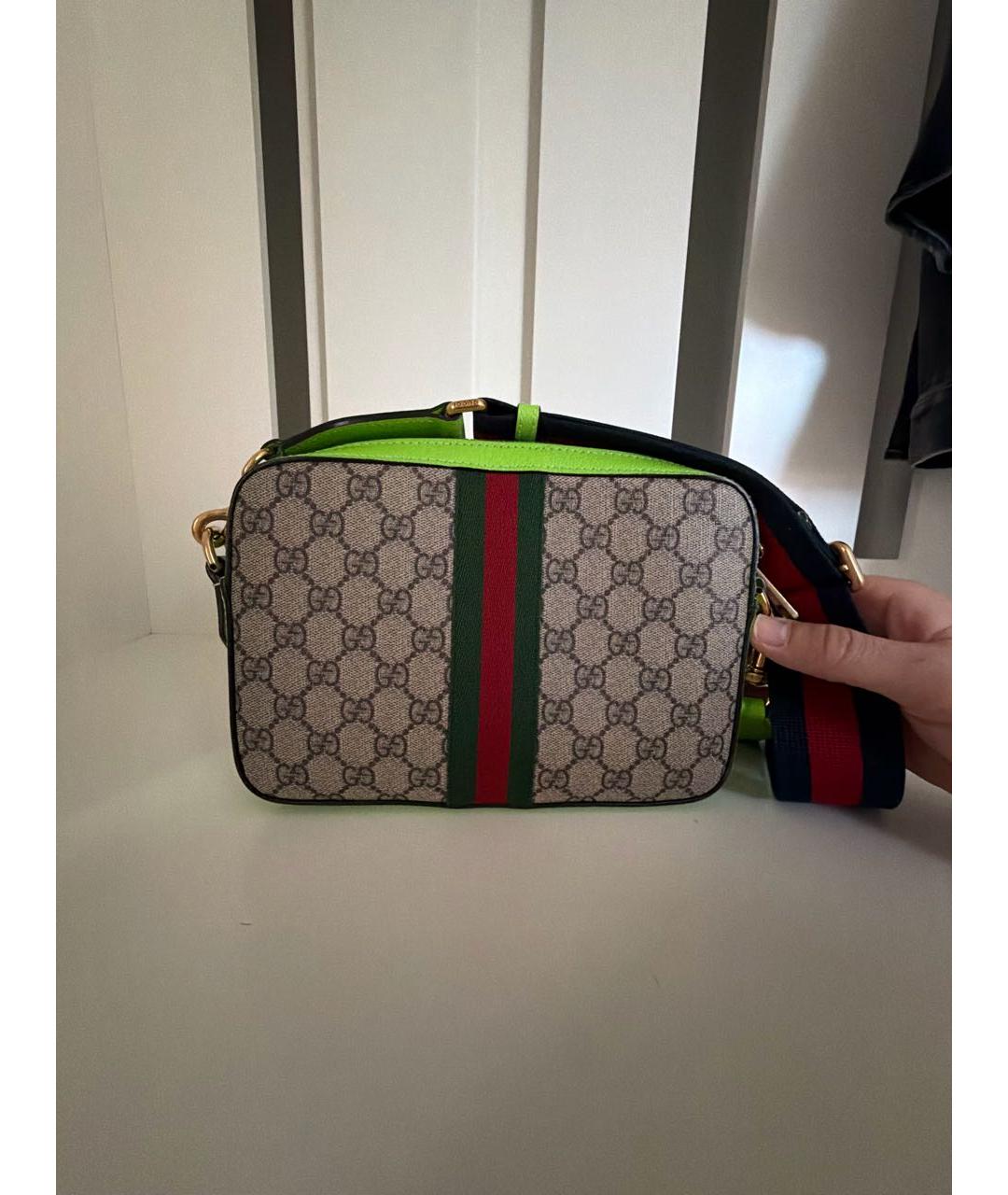 GUCCI Бежевая кожаная сумка на плечо, фото 3