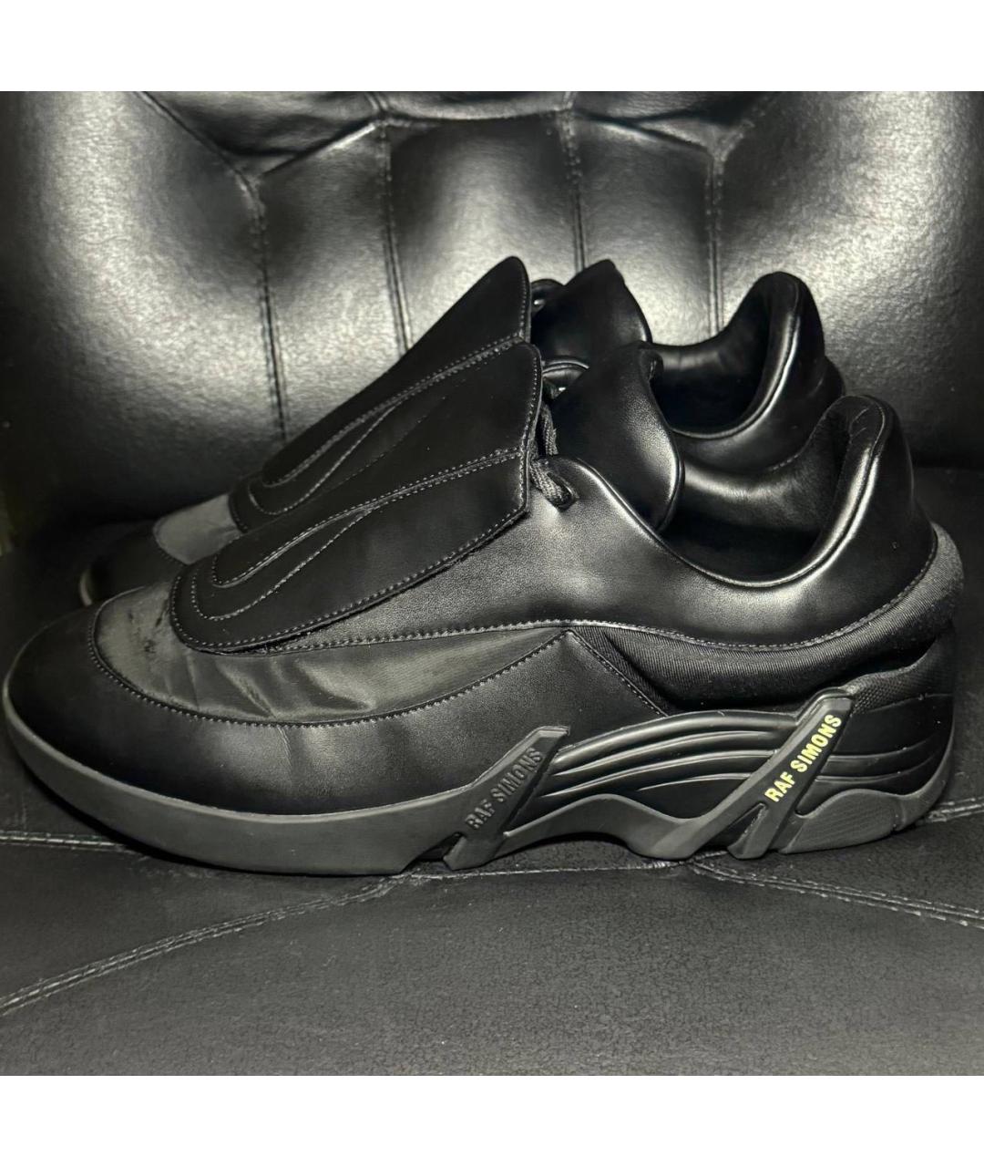RAF SIMONS Черные кожаные низкие кроссовки / кеды, фото 3