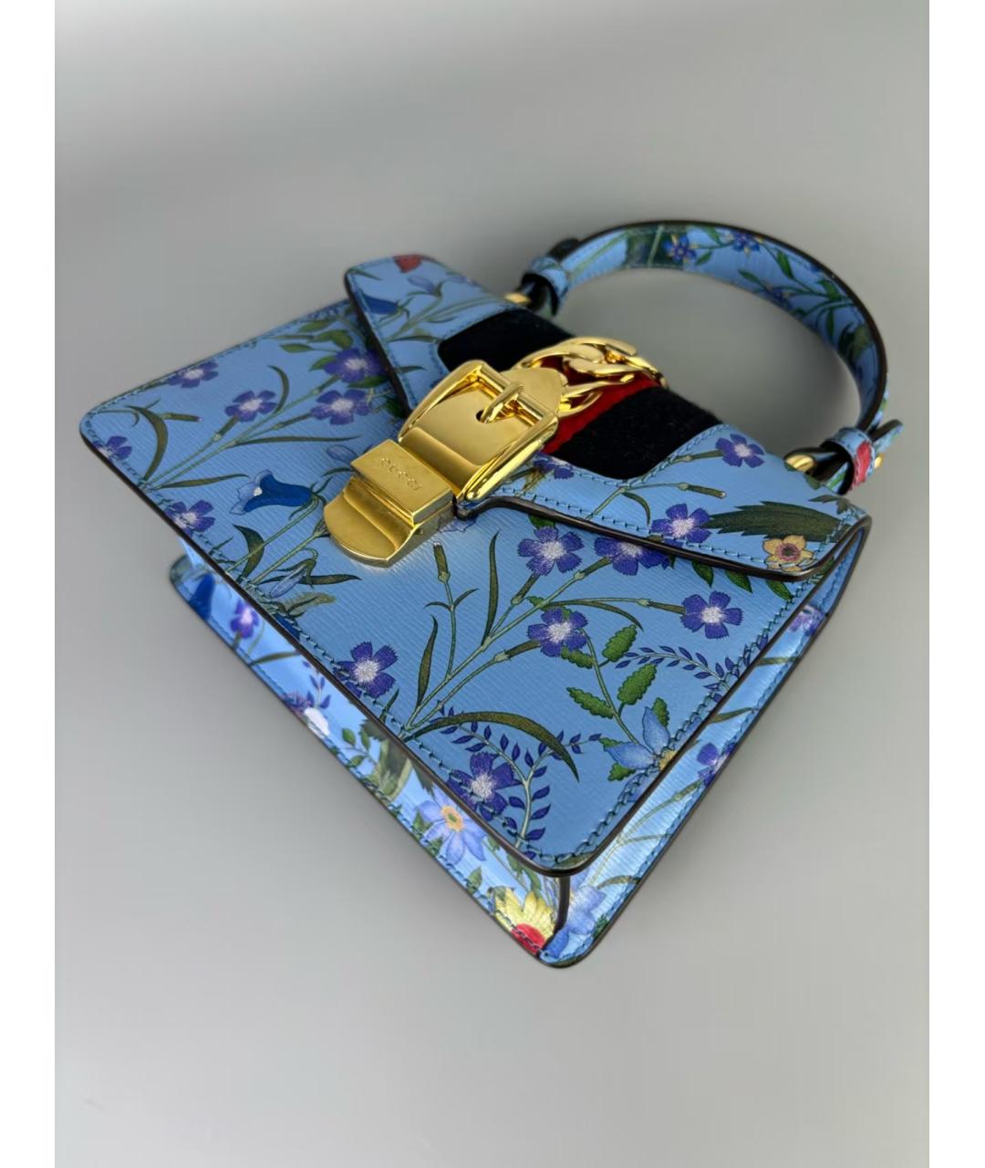 GUCCI Голубая сумка с короткими ручками, фото 5