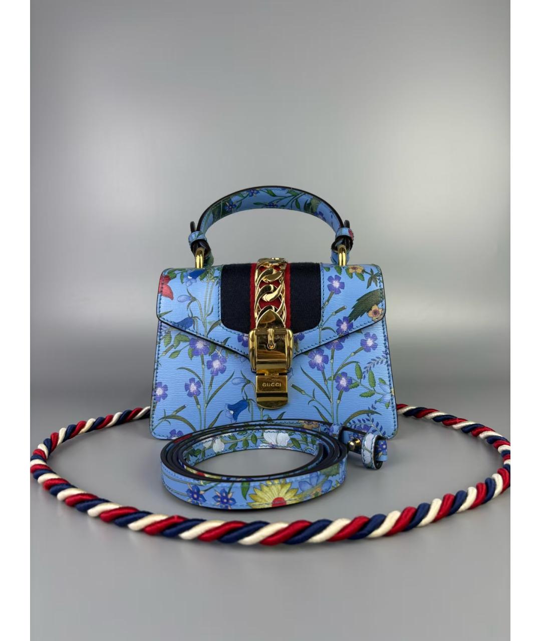 GUCCI Голубая сумка с короткими ручками, фото 2