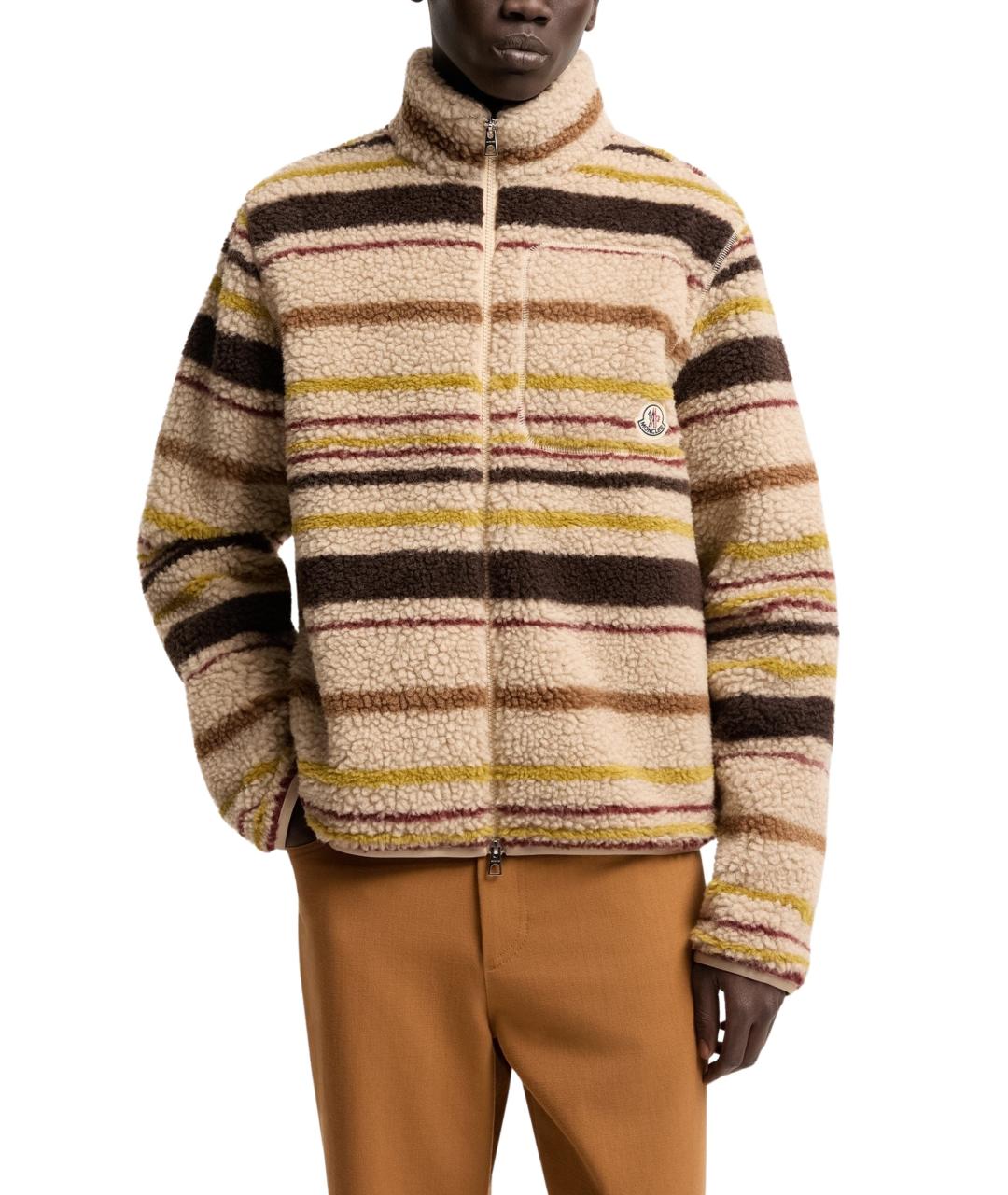 MONCLER Бежевая полиэстеровая куртка, фото 2