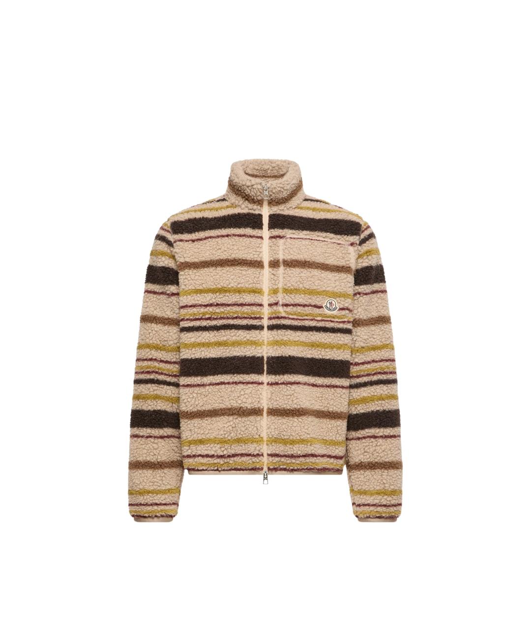 MONCLER Бежевая полиэстеровая куртка, фото 1