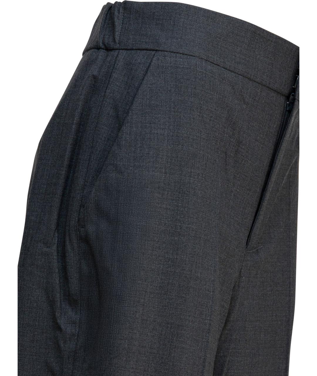 Sa Su Phi Серые шерстяные прямые брюки, фото 4