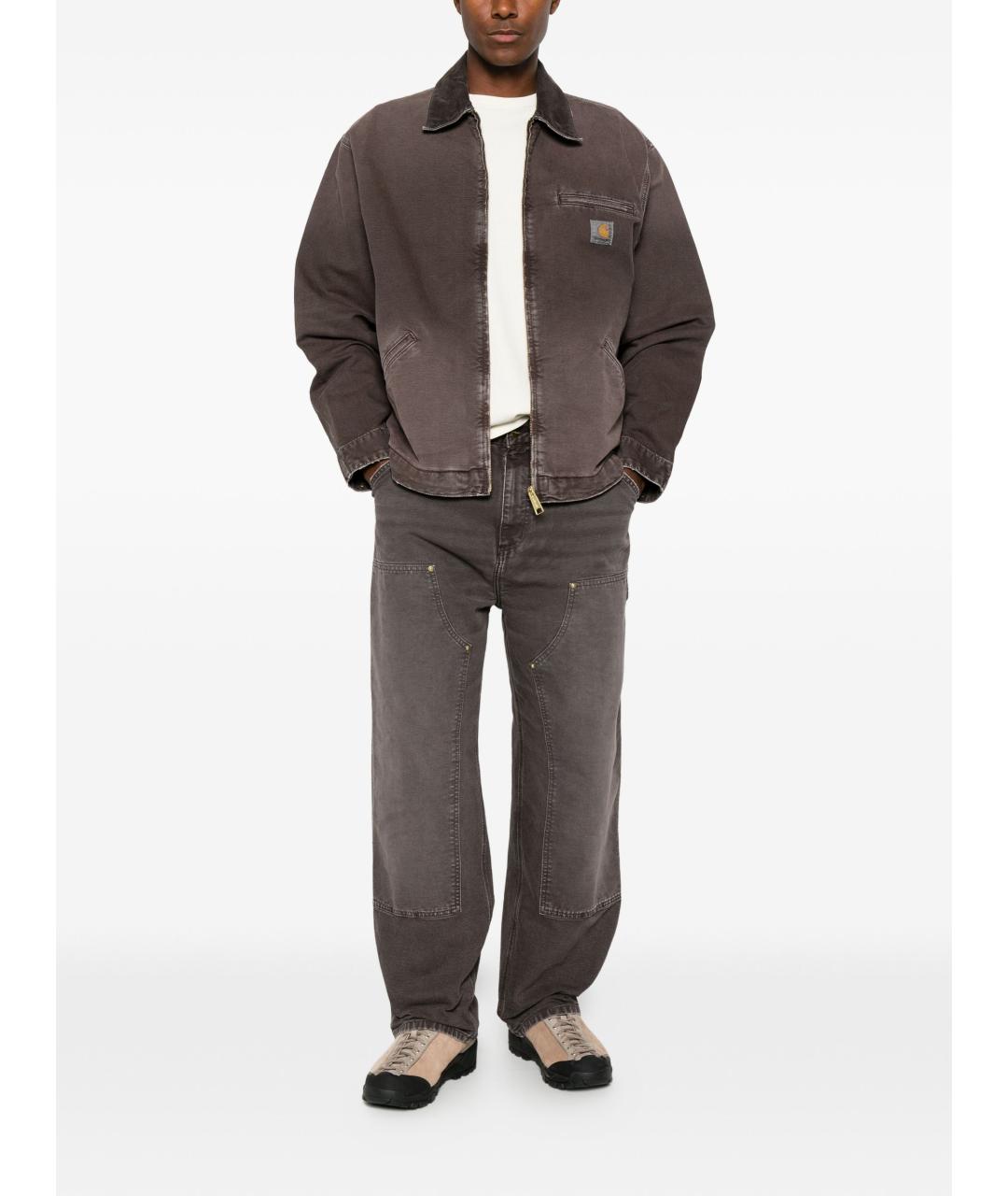 CARHARTT WIP Коричневые хлопковые прямые джинсы, фото 5