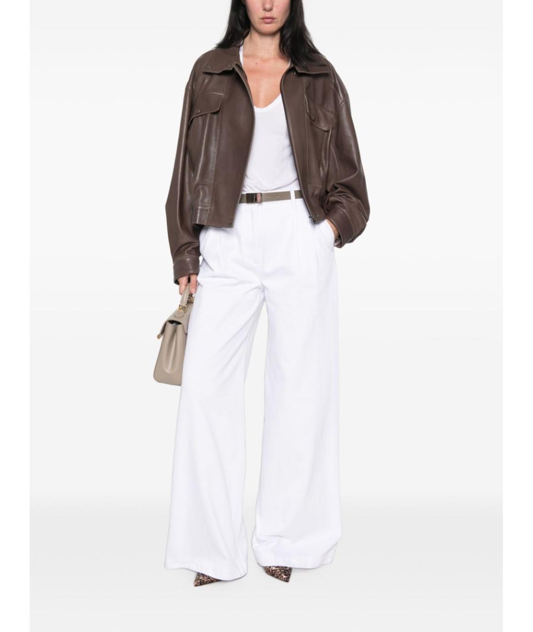 DOLCE&GABBANA Белые хлопковые прямые джинсы, фото 3