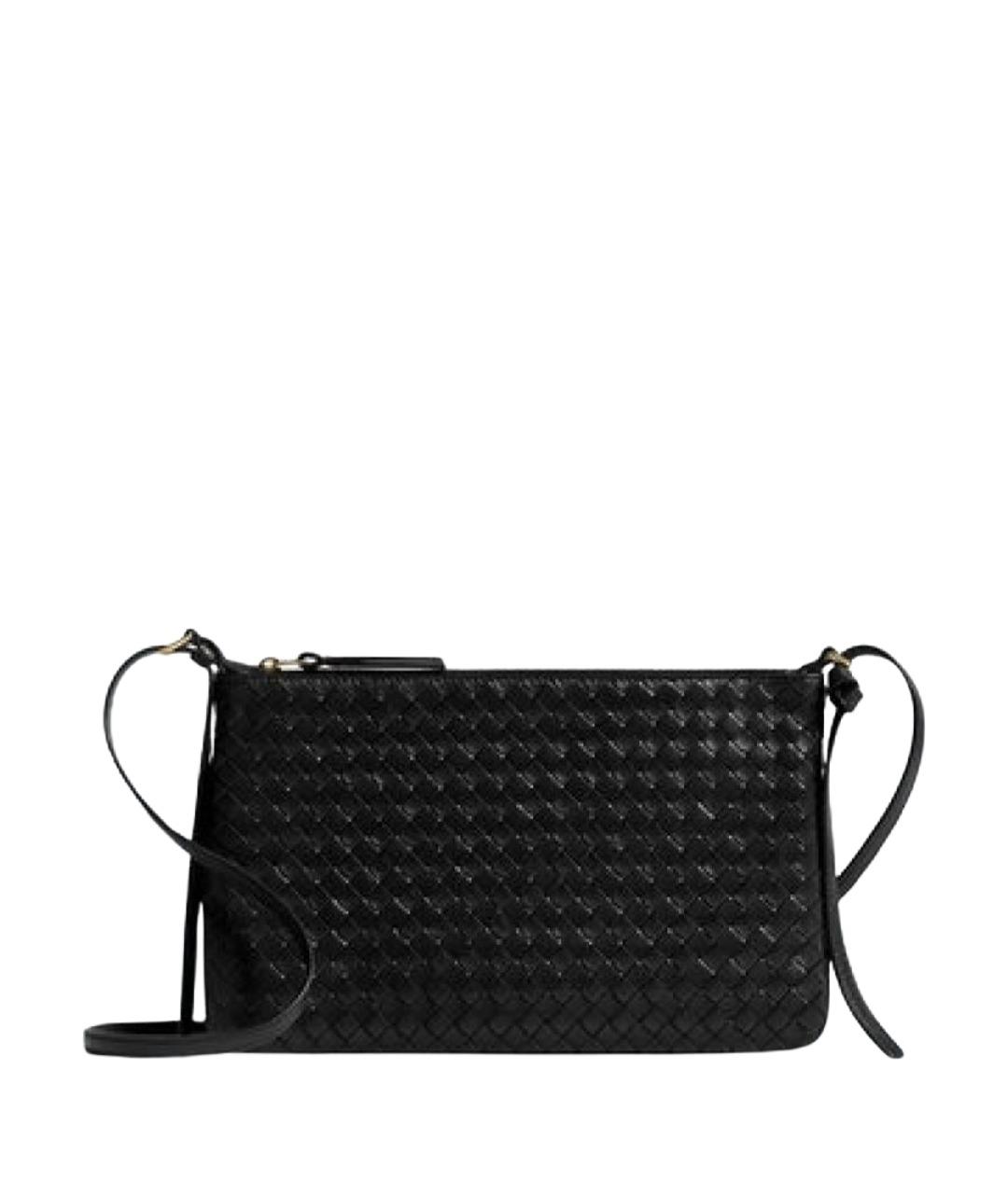 BOTTEGA VENETA Черная кожаная сумка через плечо, фото 1