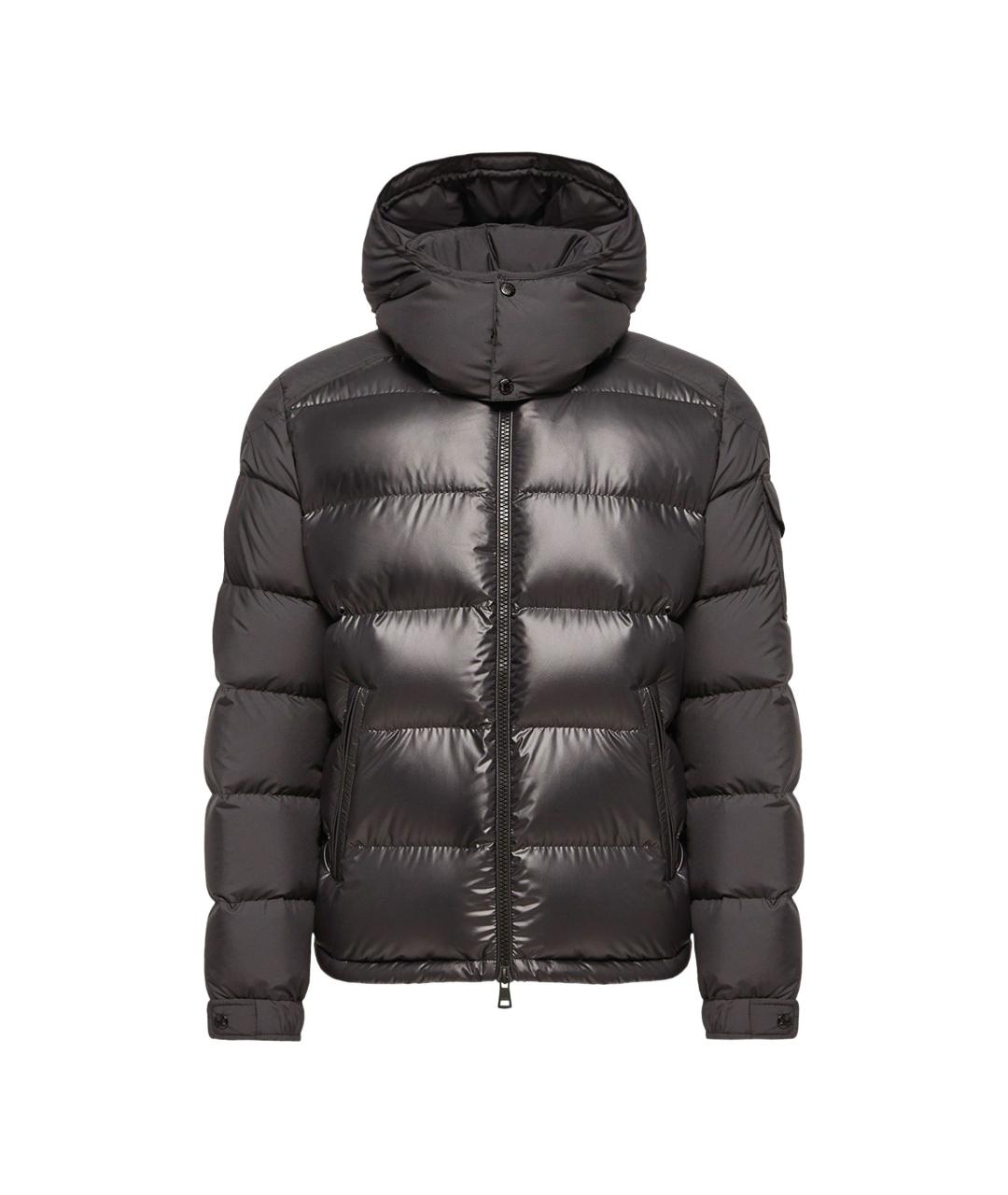 MONCLER Черный полиэстеровый пуховик, фото 1