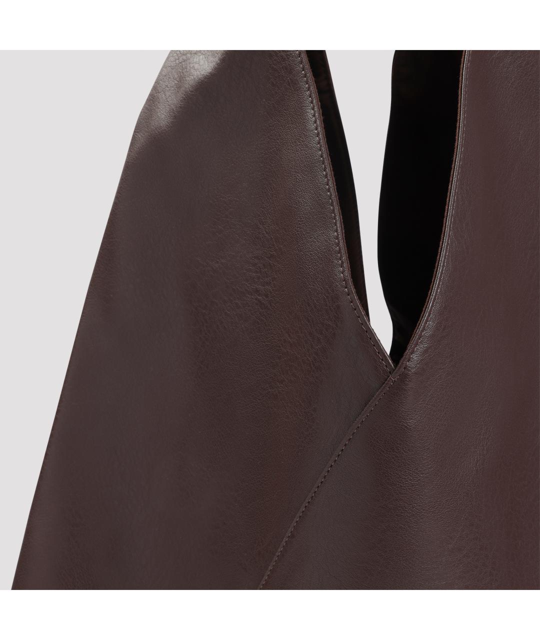 MM6 MAISON MARGIELA Коричневая кожаная сумка тоут, фото 5