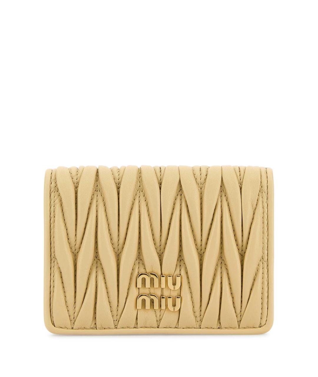 MIU MIU Желтый кожаный кошелек, фото 1