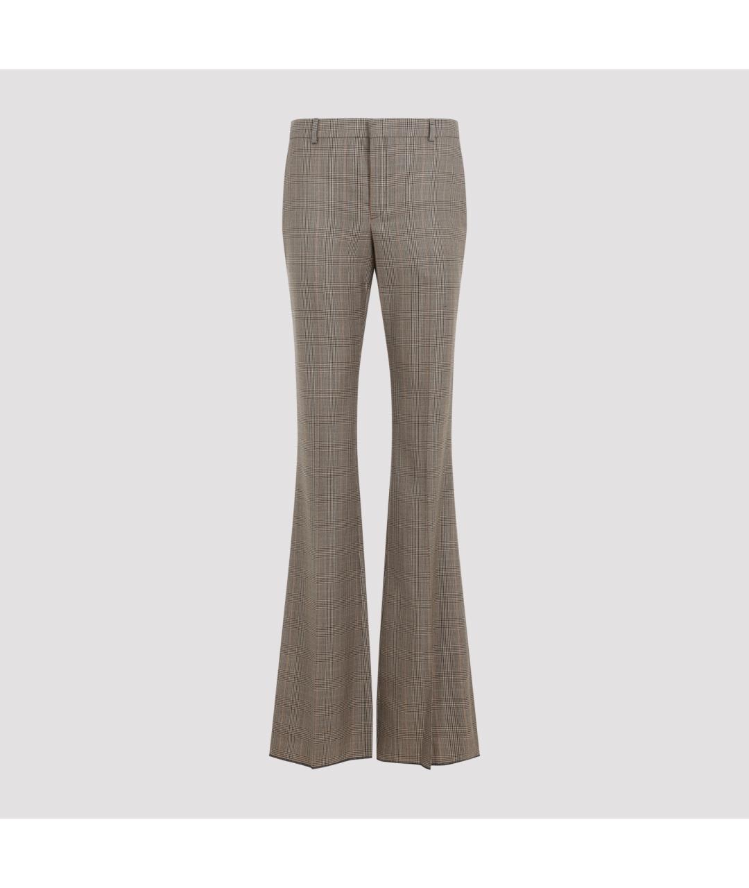 SAINT LAURENT Бежевые шерстяные прямые брюки, фото 4