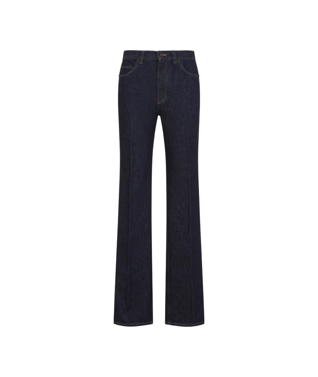 SAINT LAURENT Темно-синие хлопковые джинсы клеш, фото 2