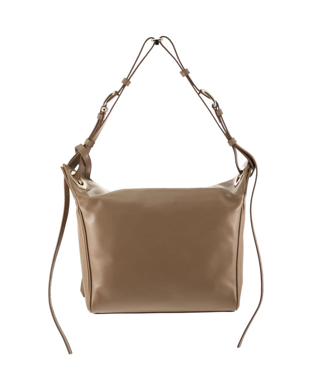 FURLA Бежевая кожаная сумка через плечо, фото 2
