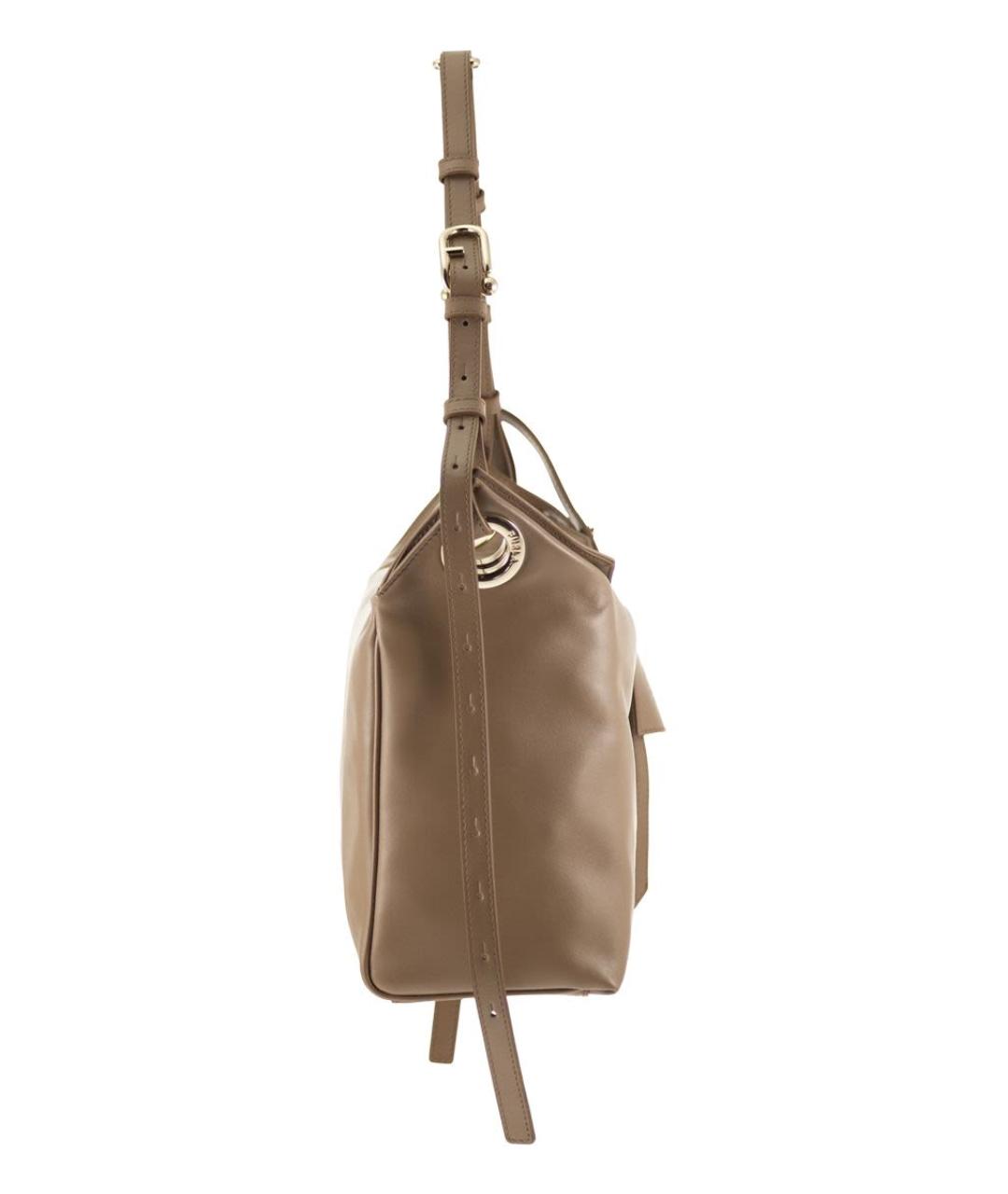 FURLA Бежевая кожаная сумка через плечо, фото 3