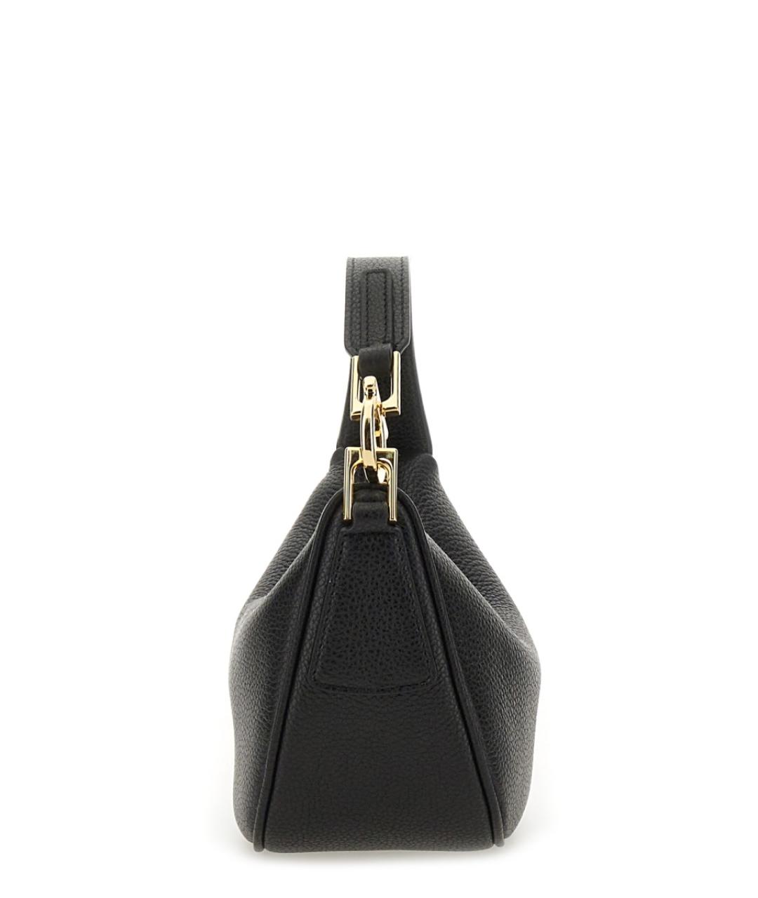 FERRAGAMO Черная кожаная сумка через плечо, фото 5