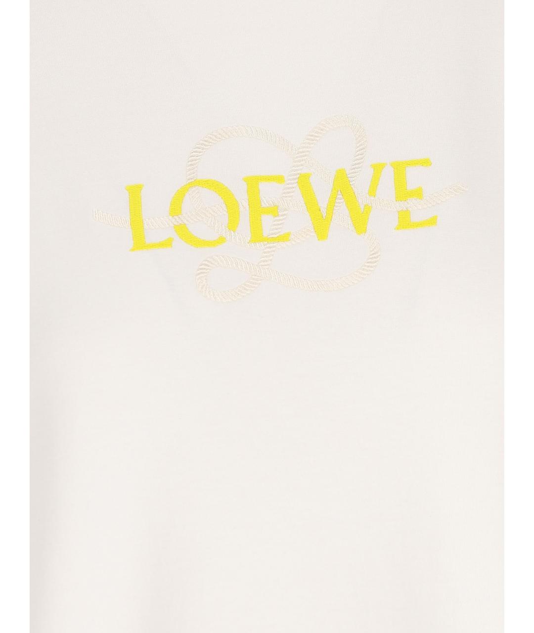 LOEWE Белая хлопковая футболка, фото 4