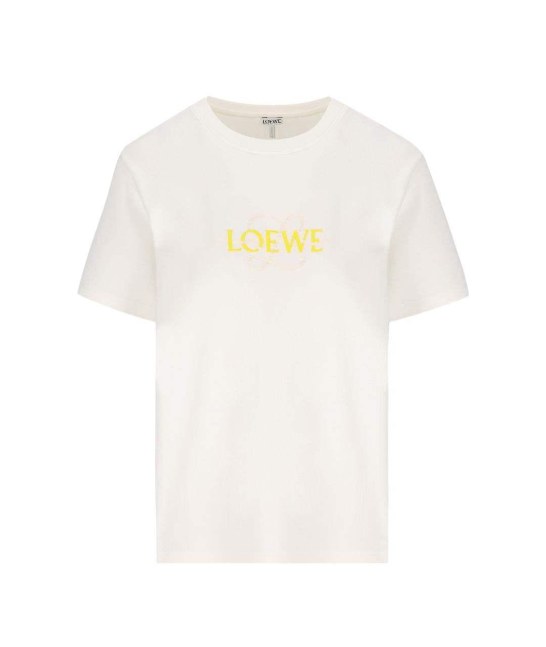 LOEWE Белая хлопковая футболка, фото 1