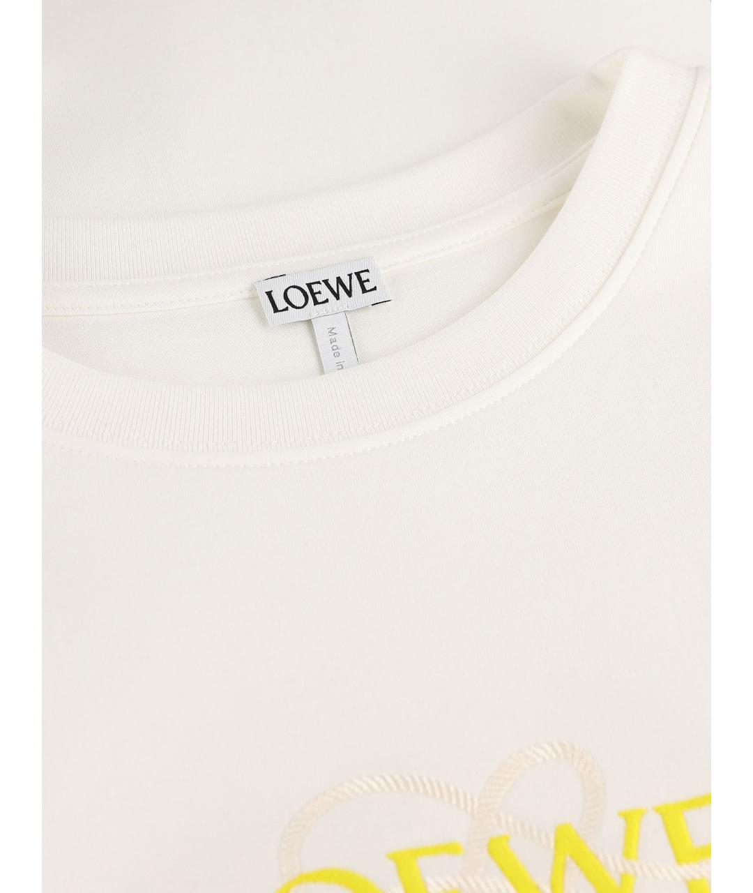 LOEWE Белая хлопковая футболка, фото 2