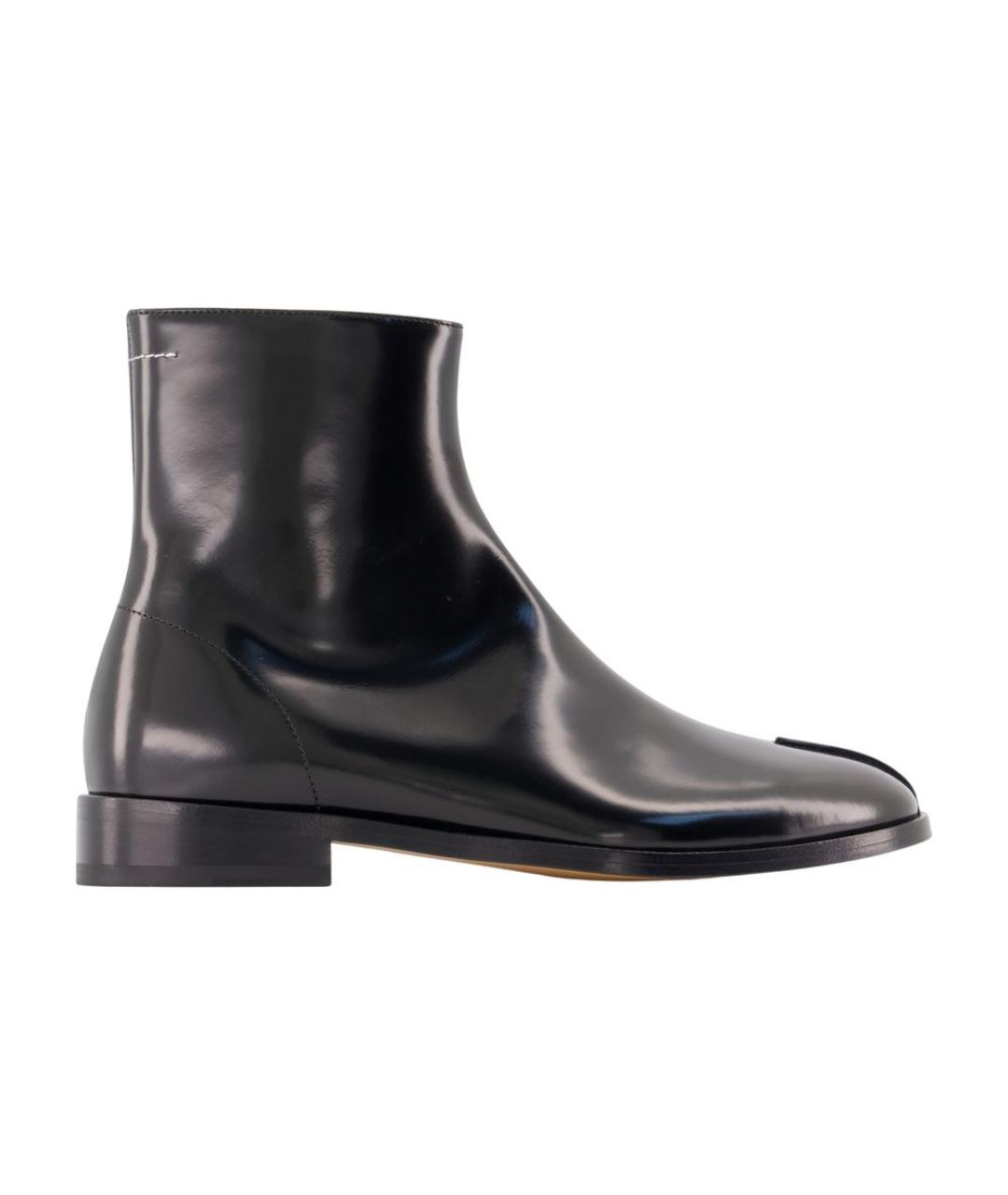 MM6 MAISON MARGIELA Черные кожаные высокие ботинки, фото 1