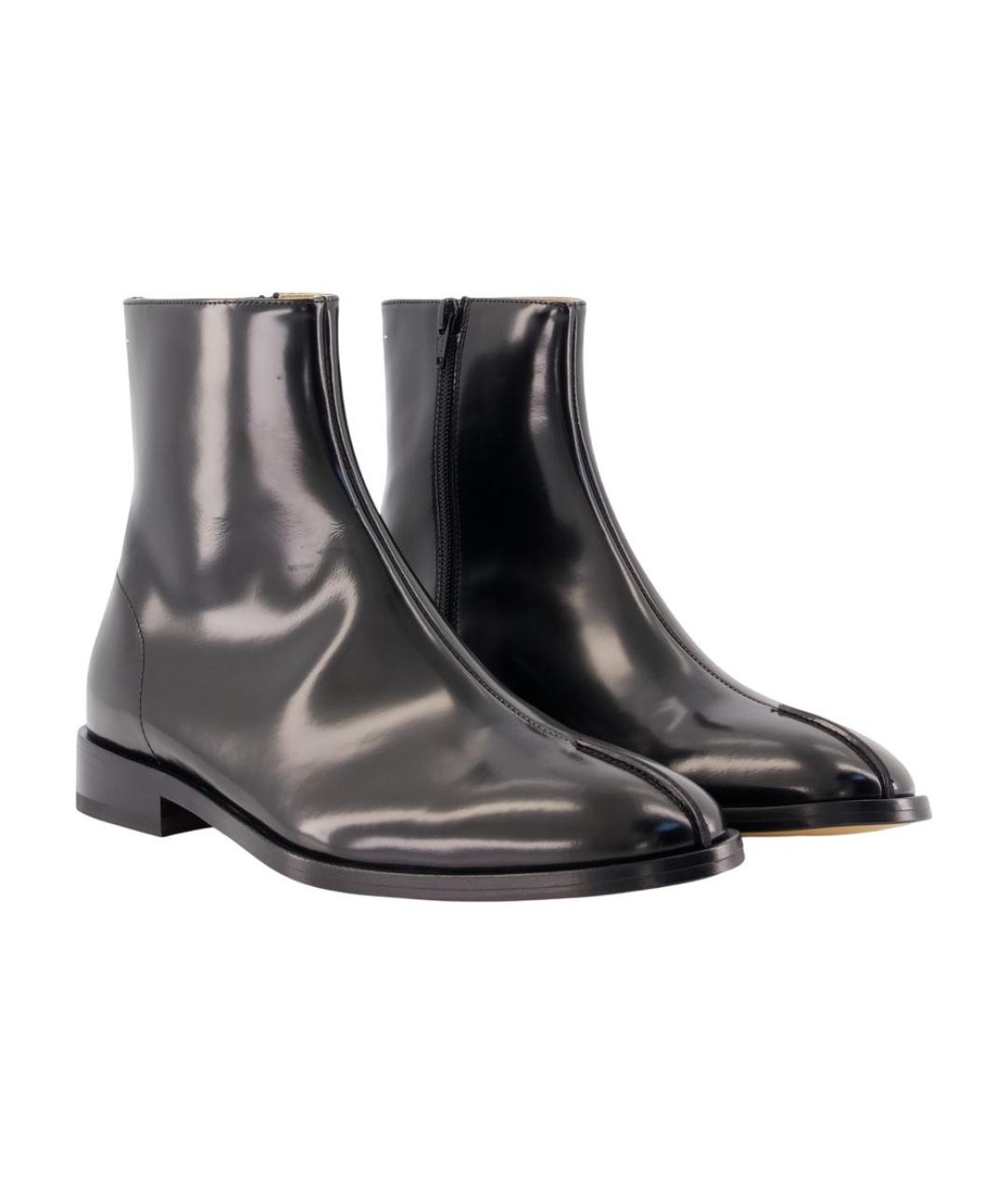 MM6 MAISON MARGIELA Черные кожаные высокие ботинки, фото 2