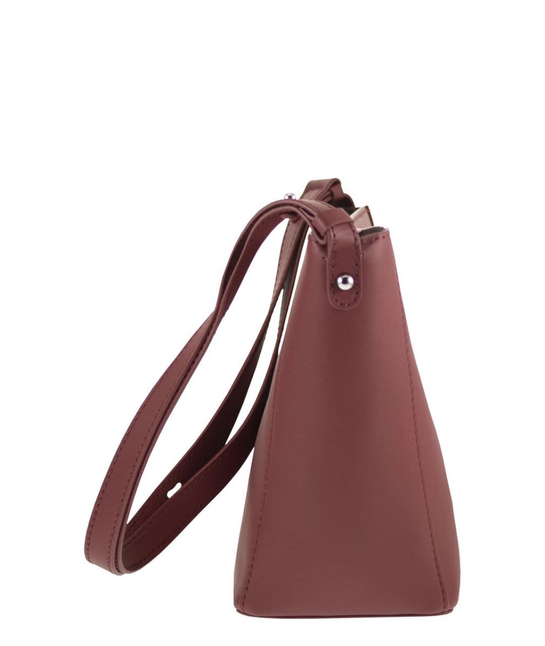 WEEKEND MAX MARA Бордовая кожаная сумка через плечо, фото 3