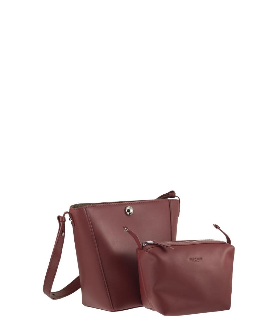WEEKEND MAX MARA Бордовая кожаная сумка через плечо, фото 4